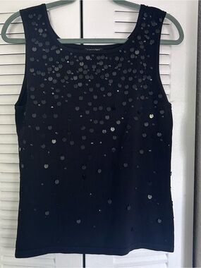 Gregory Black Sequin Embellished Sweater Top